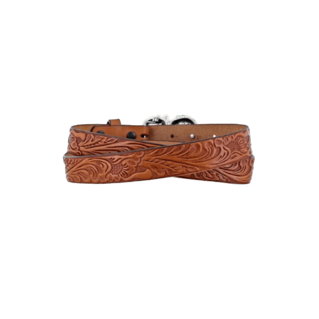 Justin Brand Youth Girl's Spirit Heart Brown Belt