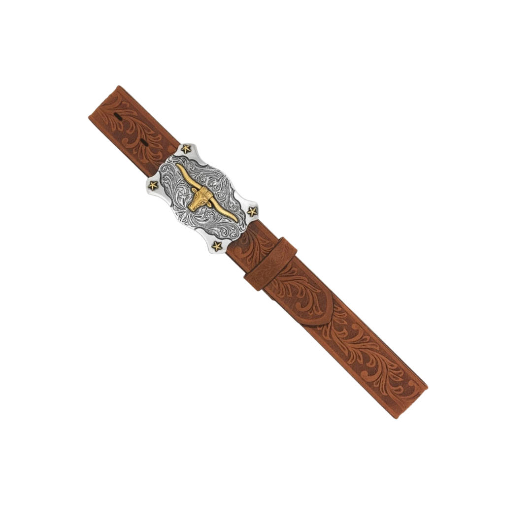 Tony Lama Youth Boy's Little Texas Longhorn Brown Belt