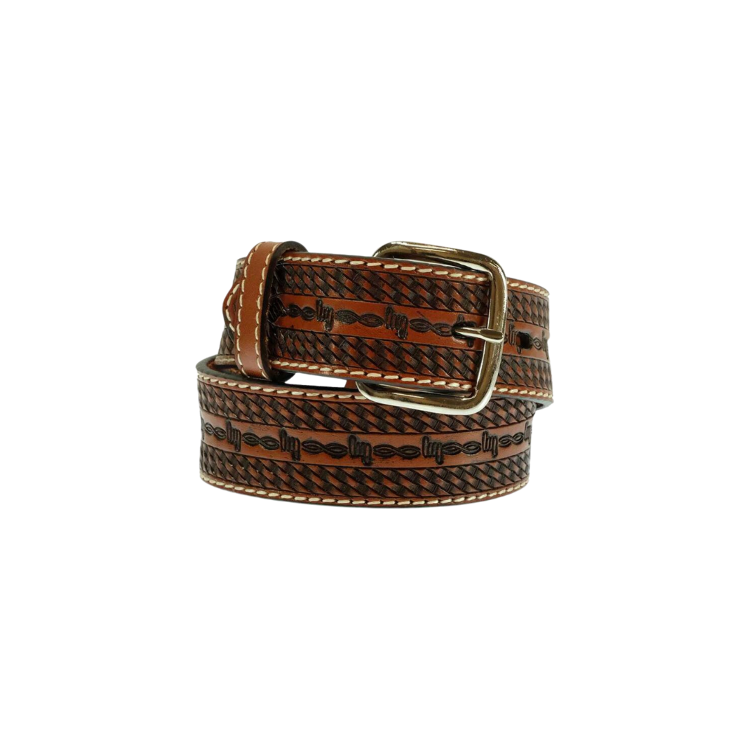 Western Fashion Youth Boy's Basketweave Brown Belt