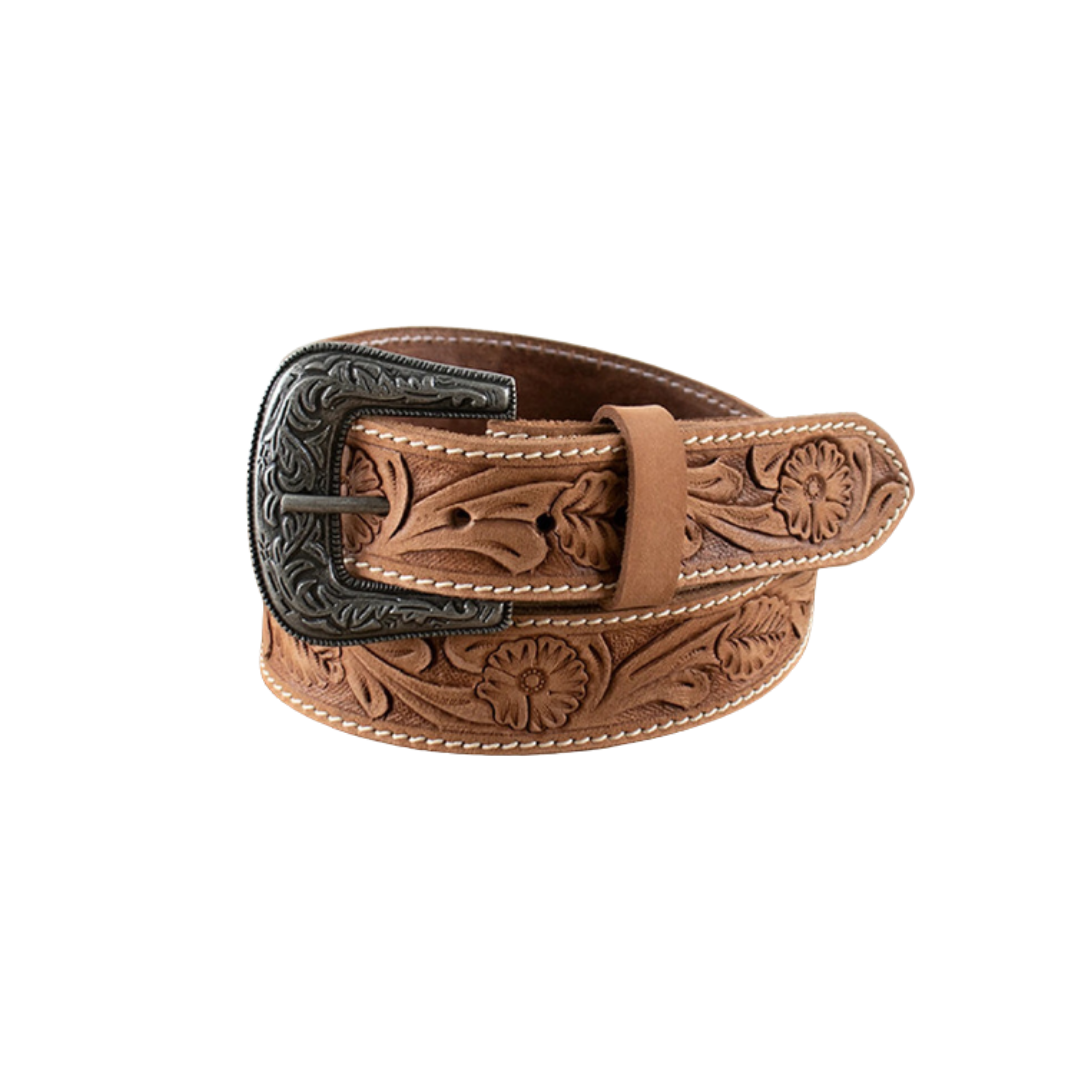 Gem Dandy Men's Rolling Fields Floral Brown Belt