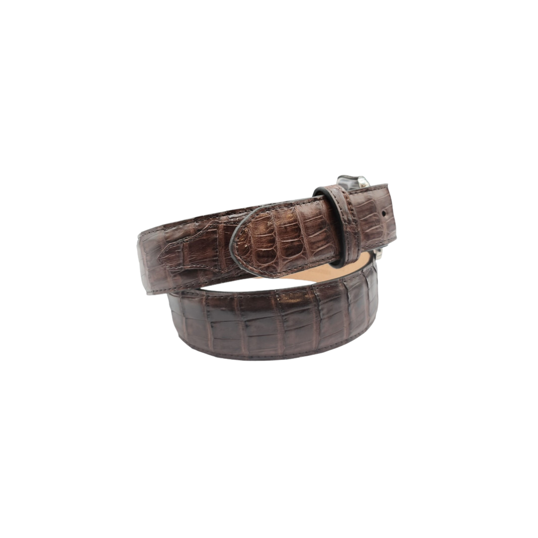 Gem Dandy Men's Stetson Caiman Leather Brown Belt