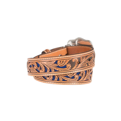 Nocona Youth Boy's Inlay Scroll Brown Belt