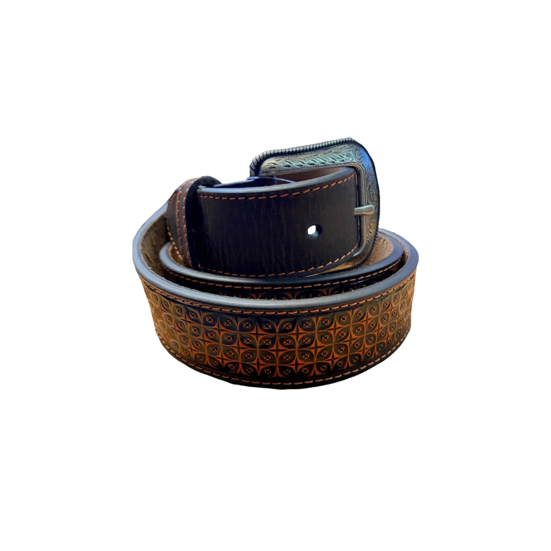Hooey Men's Geometric Wash Brown Belt