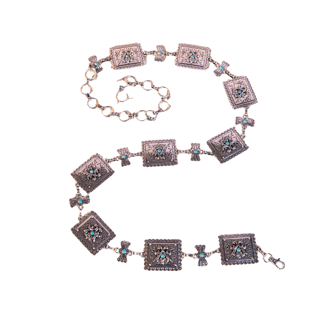 wrangler Women's Boho Concho Turquoise Belt
