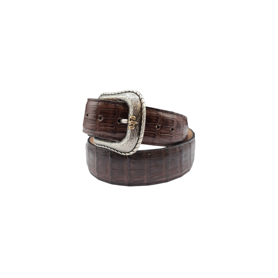 Gem Dandy Men's Stetson Caiman Leather Brown Belt
