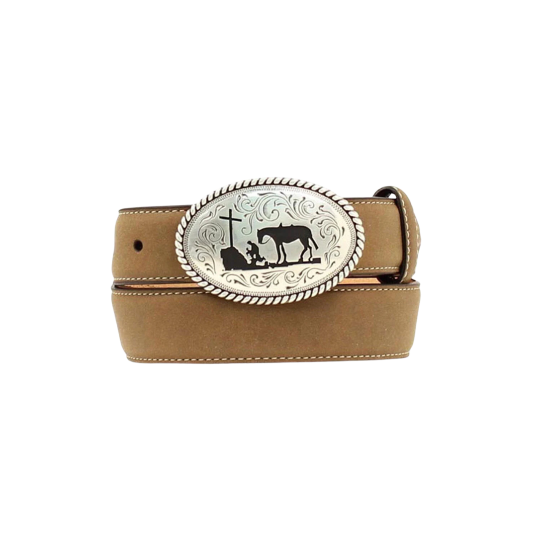 Nocona Youth Boy's Praying Cowboy Medium Brown Belt