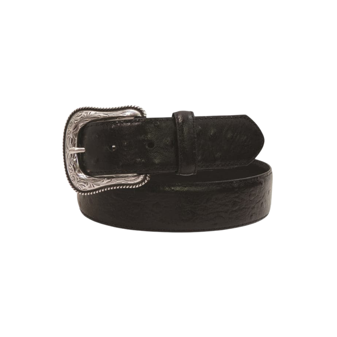 Gem Dandy Men's Ostrich Black Belt