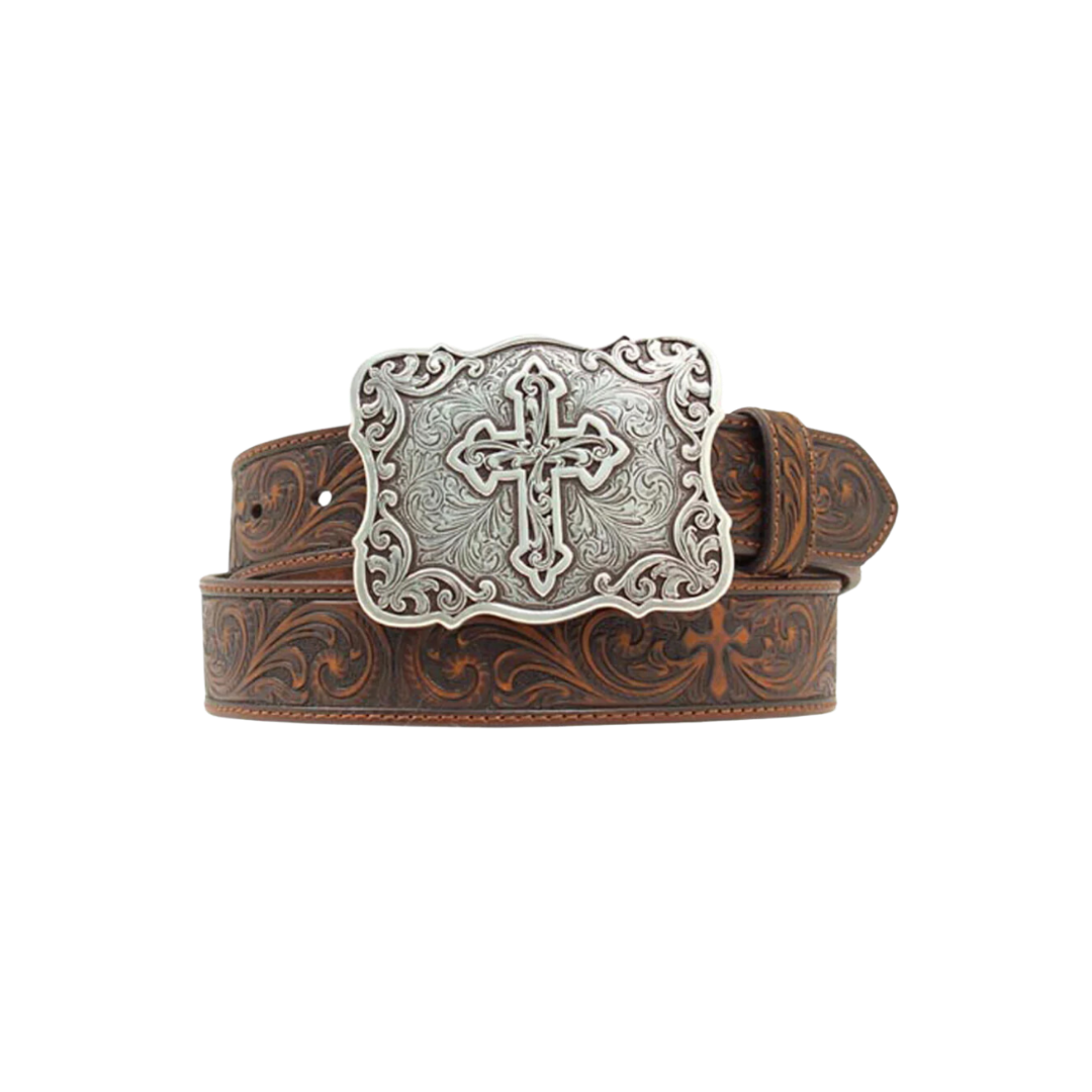 Nocona Women's Embossed Cross Brown Belt