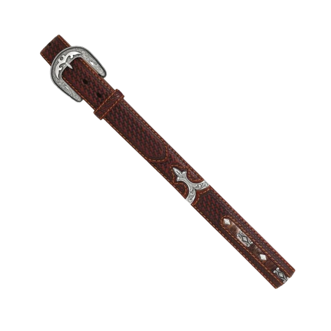 Tony Lama Men's Diamond River Leather Brown Belt