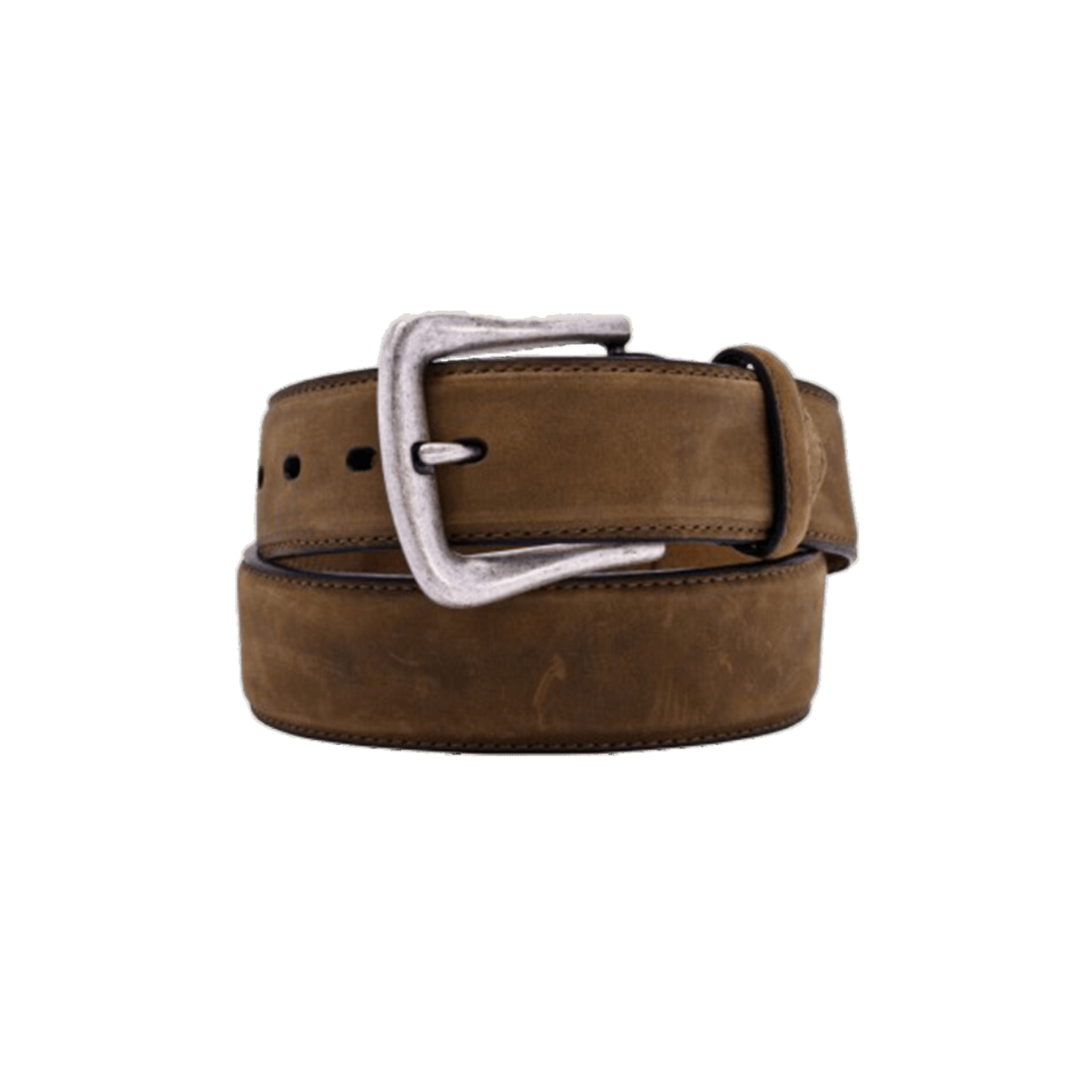 Nocona Men's Distressed Overlay Leather Brown Belt