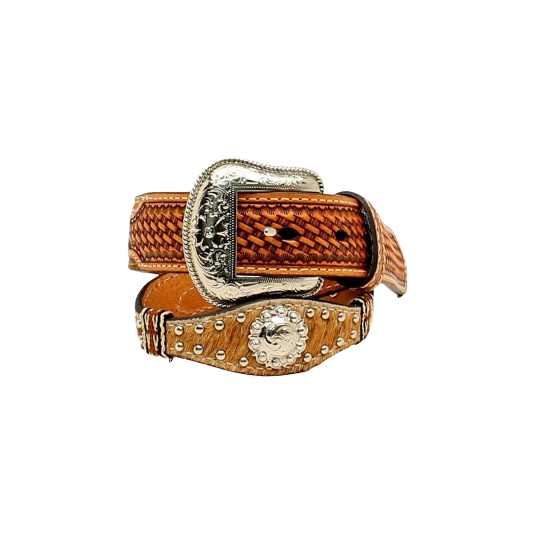 Nocona Youth Boy's Scalloped Brown Belt