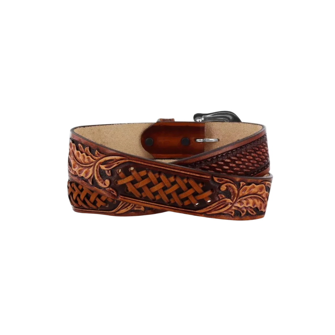 Tony Lama Men's Leegin Weave Brown Belt