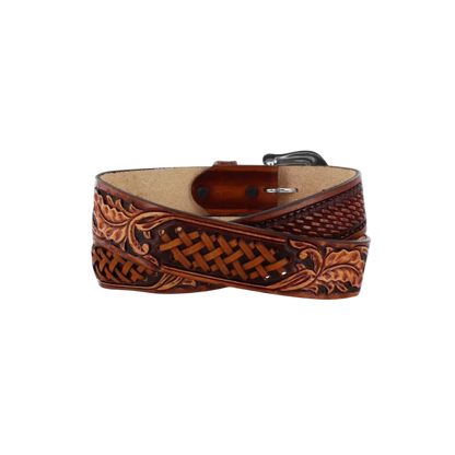 Tony Lama Men's Leegin Weave Brown Belt