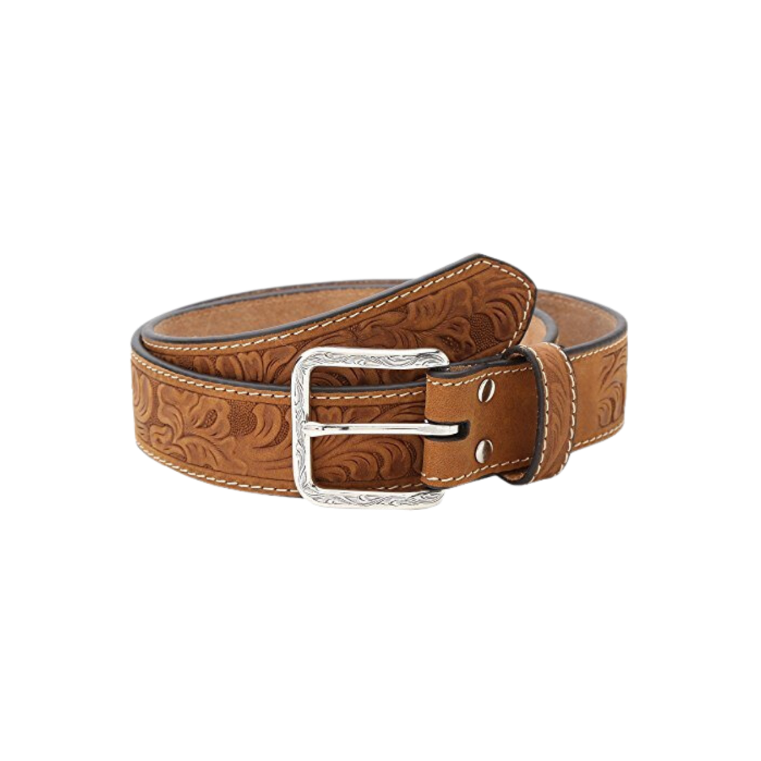 Nocona Men's Floral Embossed Brown Belt