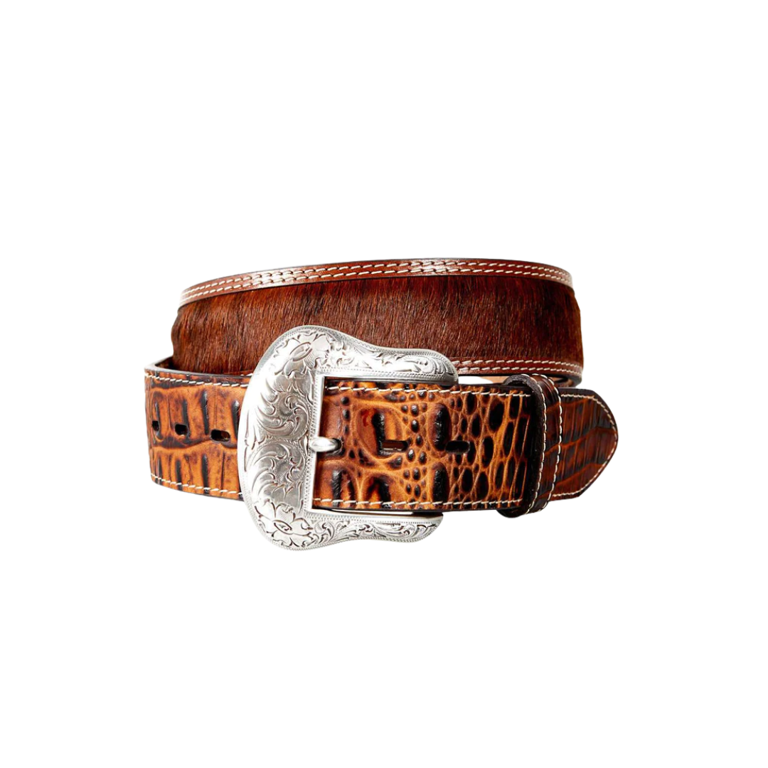 Gem Dandy Men's Two Tone Hair On Hide Brown Belt