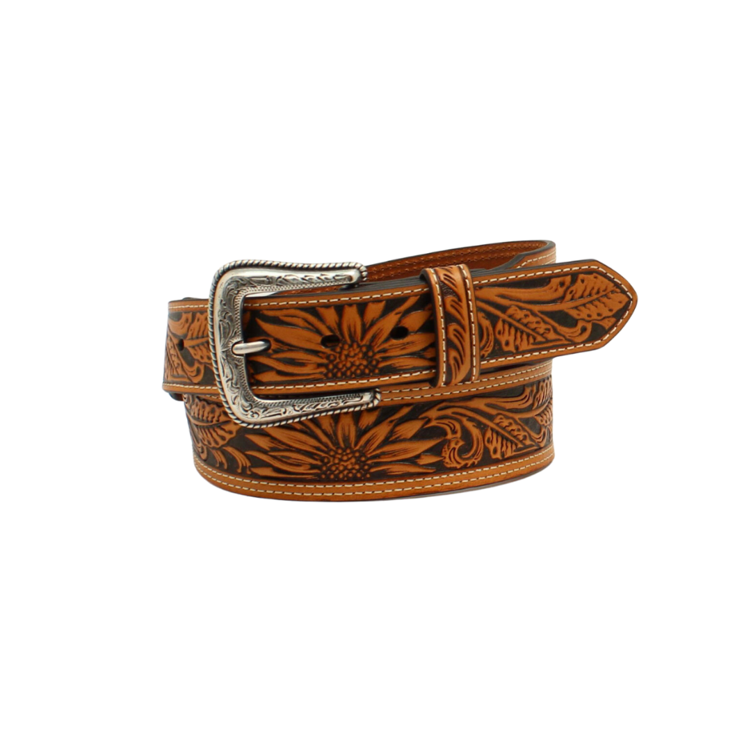 Nocona Men's Sunflower Tooled Tan Belt