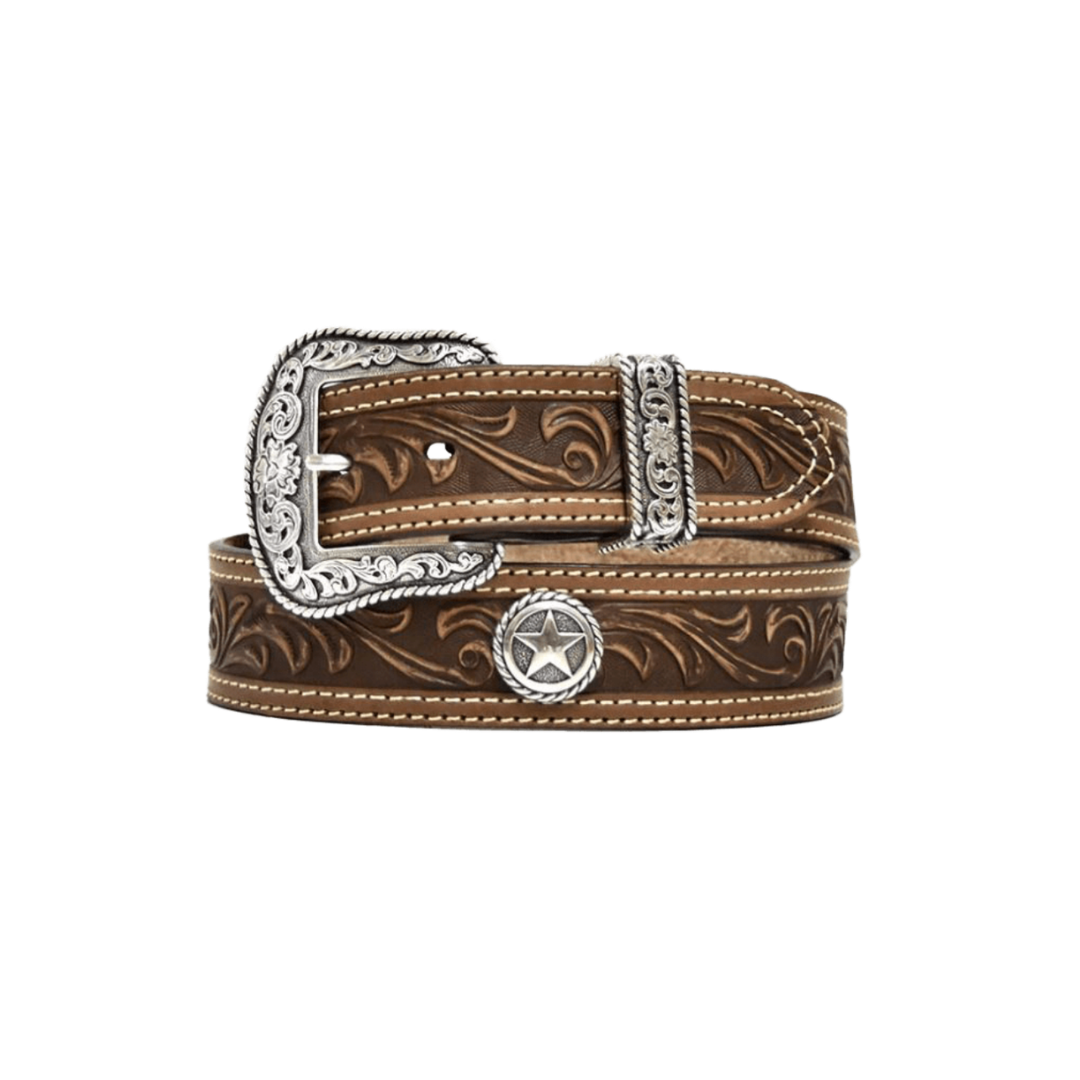 Nocona Men's Star San Antonio Usa Leather Brown Belt