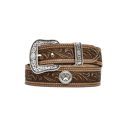 Nocona Men's Star San Antonio Usa Leather Brown Belt