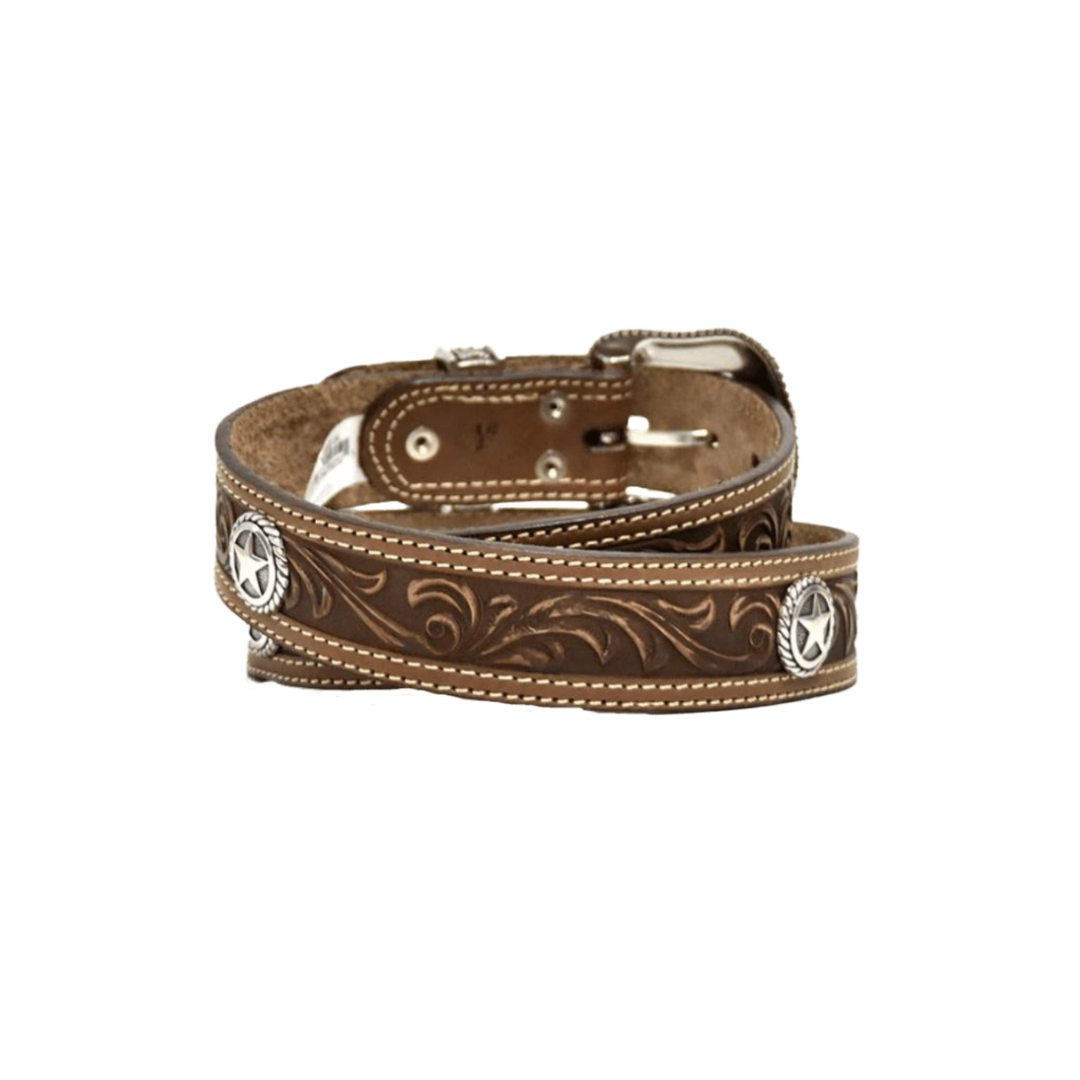 Nocona Men's Star San Antonio Usa Leather Brown Belt