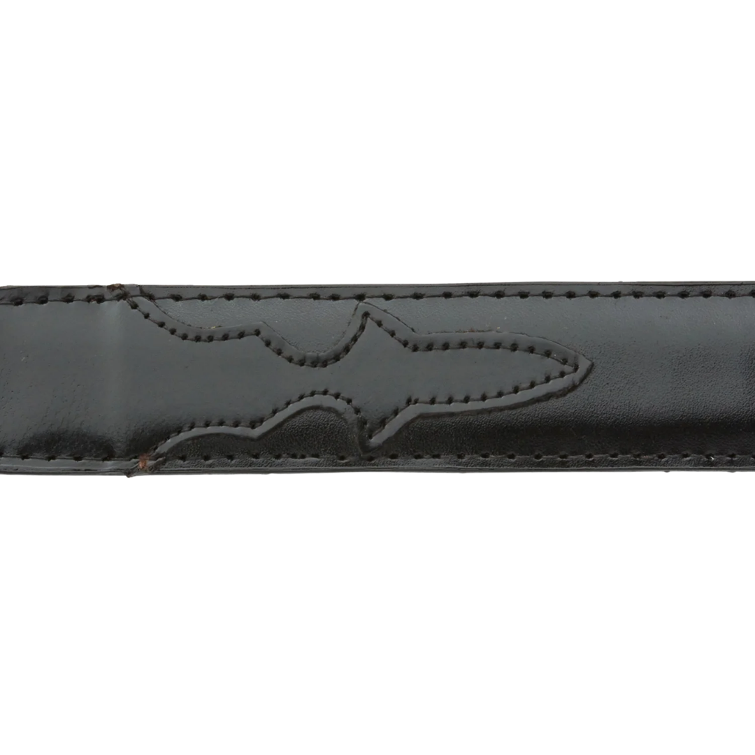 Lucchese Boot Men's Smooth Goat Leather Black Belt