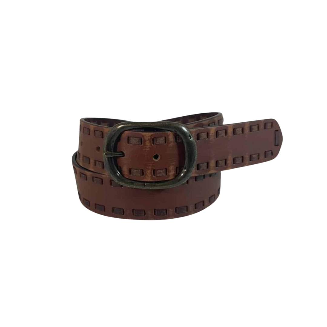 Gem Dandy Women's Leather Brown Belt