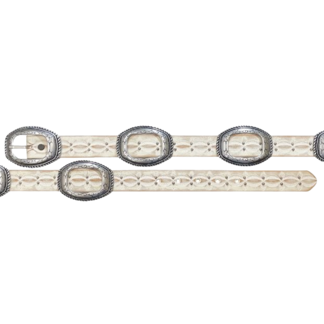 Wrangler Women's Distressed Leather White Belt