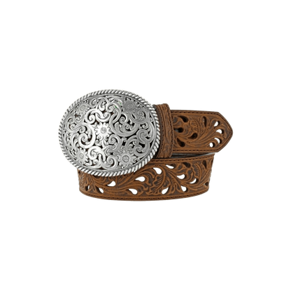 Tony Lama Women's Filigree Brown Belt