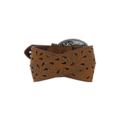 Tony Lama Women's Filigree Brown Belt
