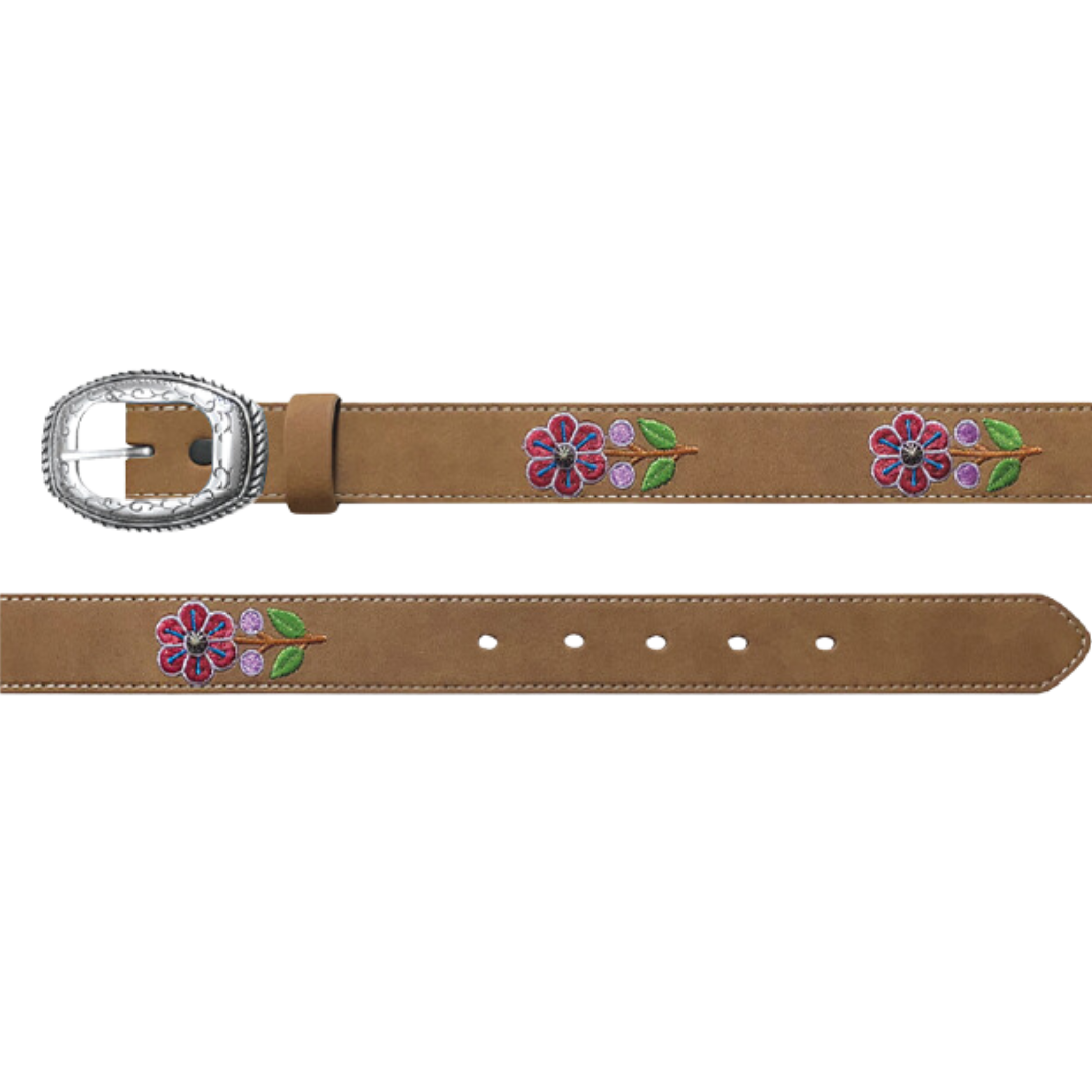Wrangler Youth Girl's Flower Detail Tan Belt