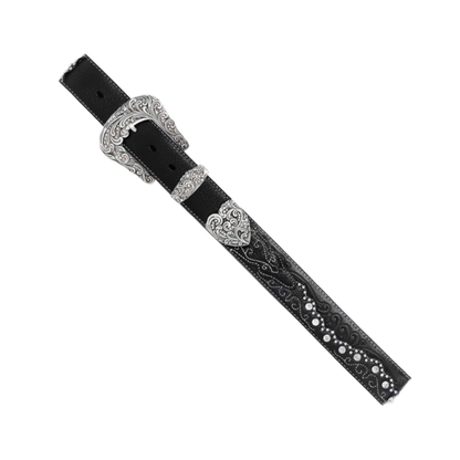 Tony Lama Women's Kaitlyn Crystal Black Belt