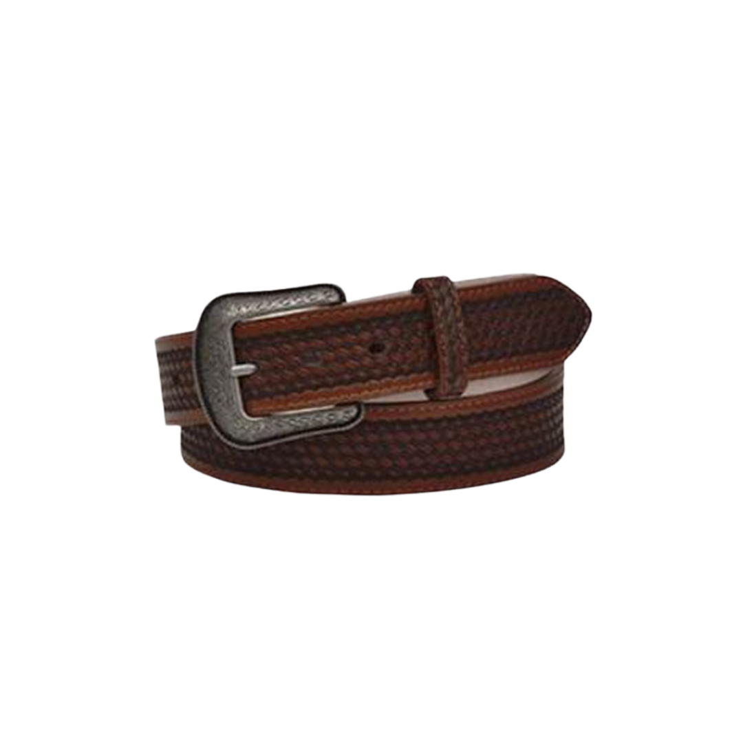 3D Men's Aztec Stitch Western Brown Belt