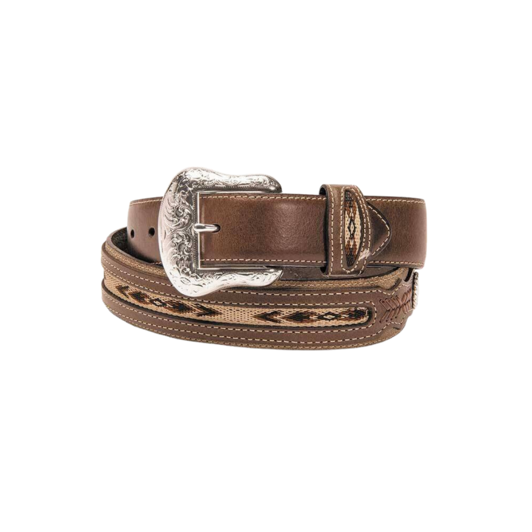 Nocona Men's Aztec Inlay Concho Brown Belt