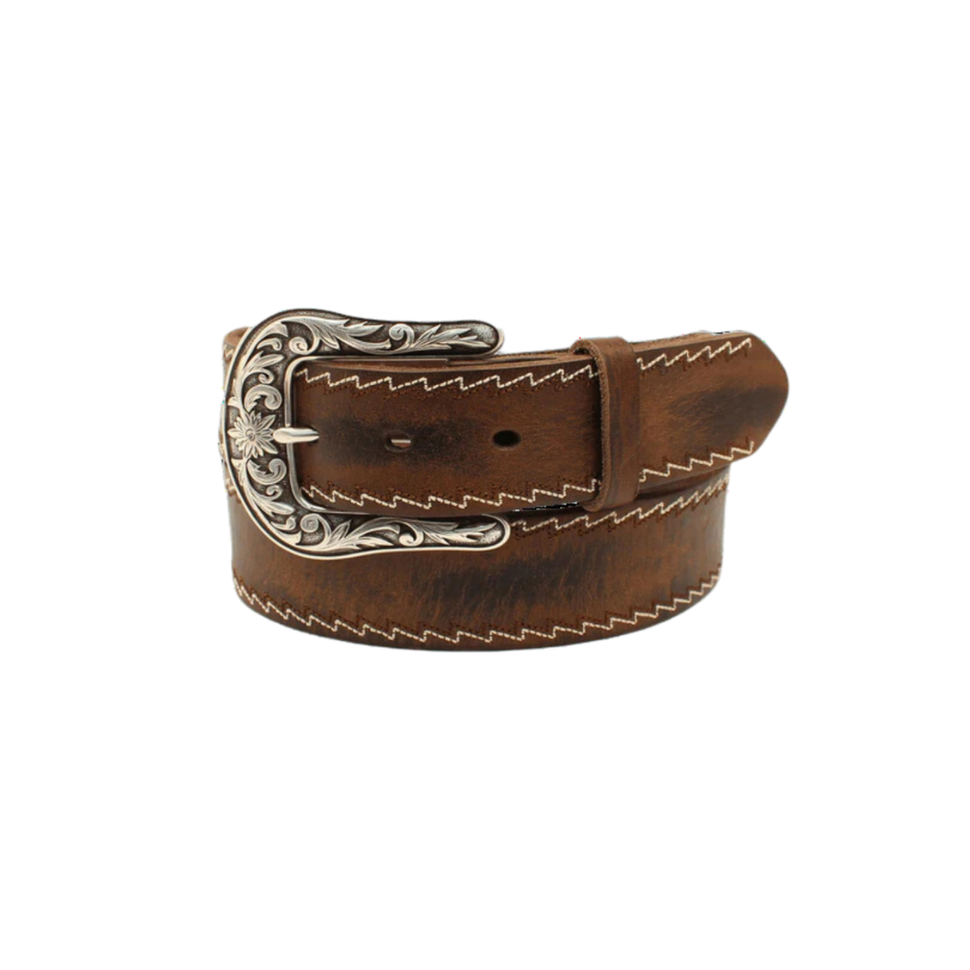 Nocona Women's Zigzag Edge Brown Belt