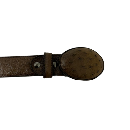 Jaime Cerrillo Men's Ostrich Vaquero Chocolate Belt