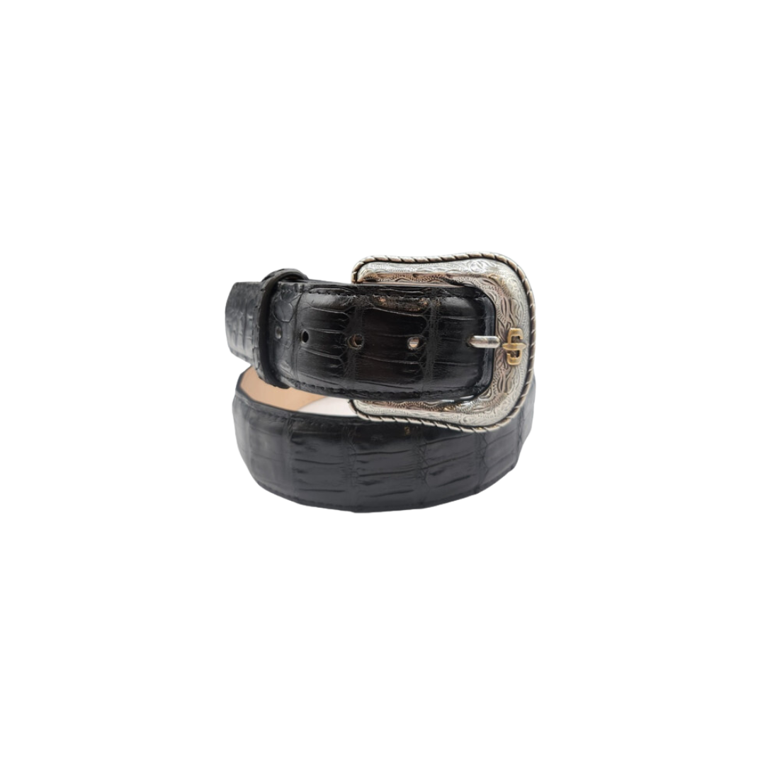 Gem Dandy Men's Stetson Caiman Leather Black Belt