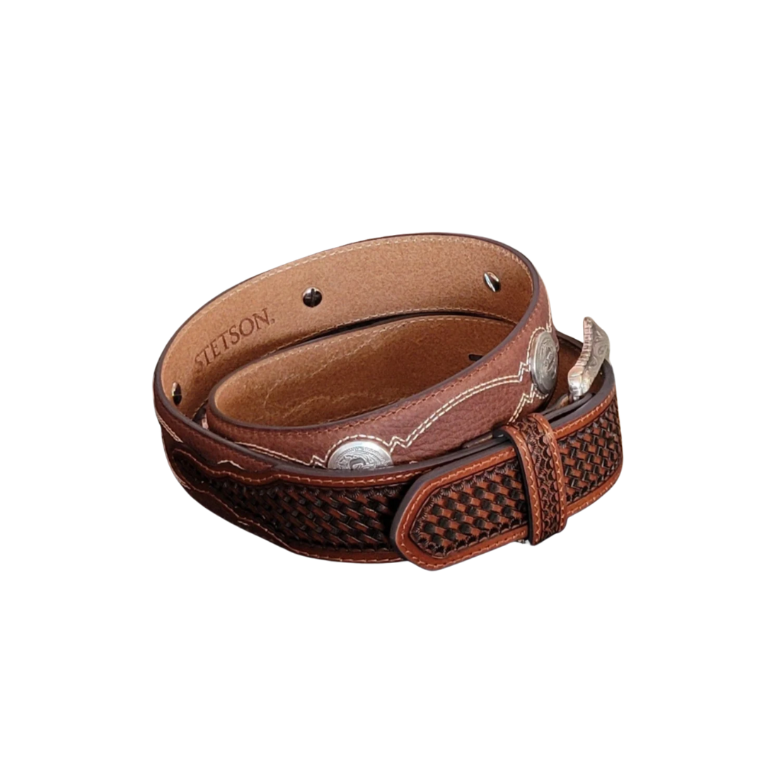 Stetson Men's Leather Classic Brown Belt