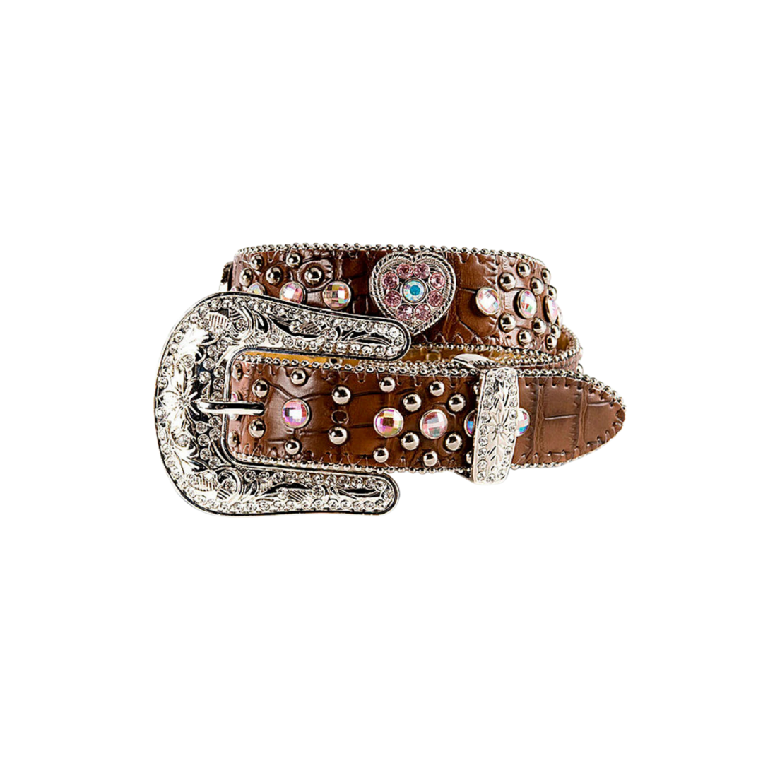 Nocona Youth Girl's Heart Pink Belt
