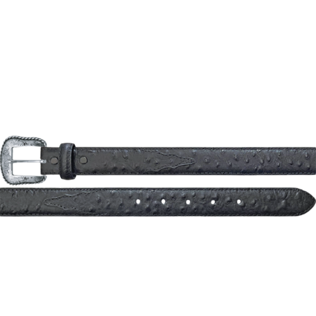 Wrangler Youth Boy's Ostrich Print Black Belt