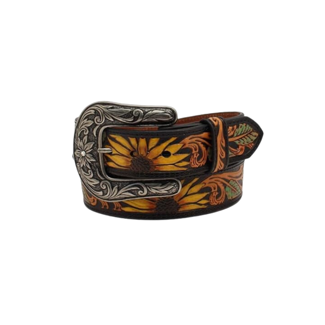 Nocona Women’s Tooled Sunflower Brown Belt