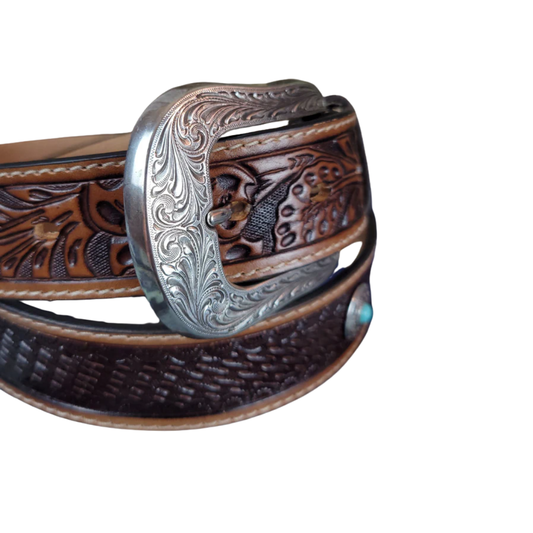Justin Men's Durango Leather Dark Brown Belt