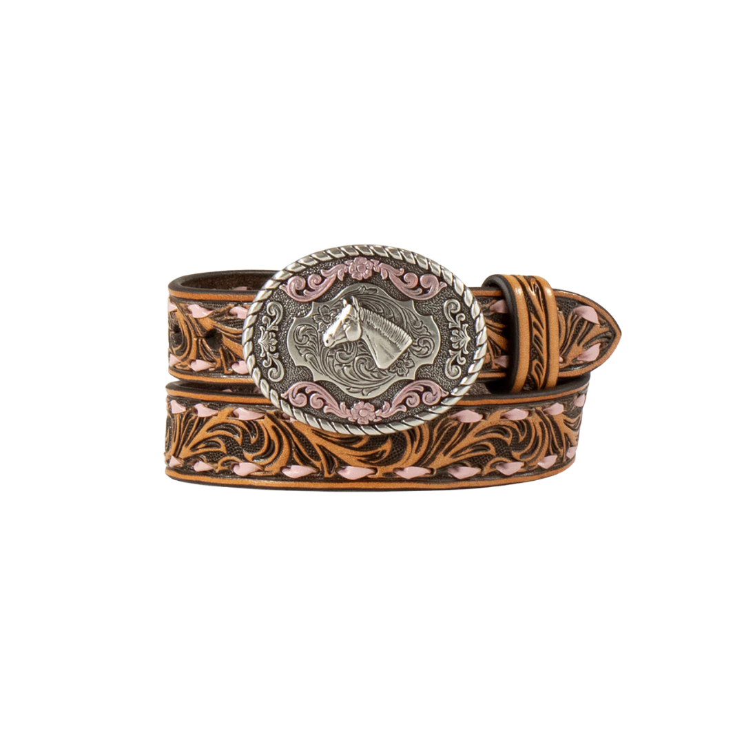 Nocona Infant Girl's Scrolling Design Brown Belt