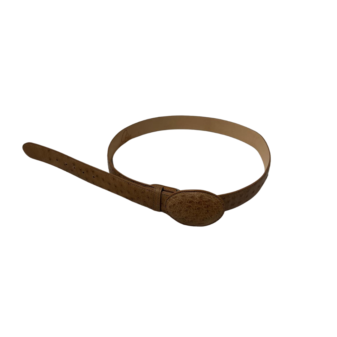 Jaime Cerrillo Men's Ostrich Tan Belt - Big