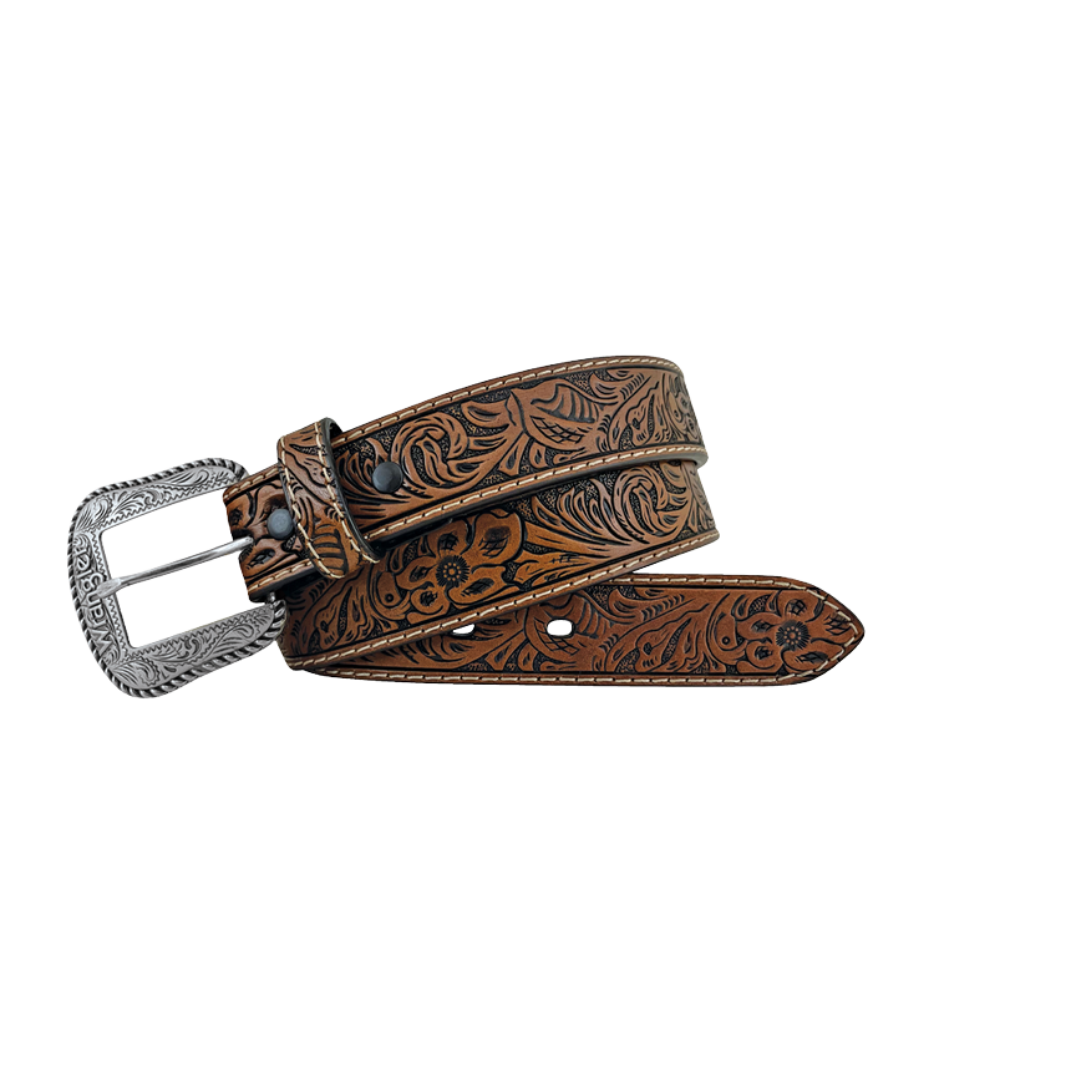 Wrangler Youth Boy's Embossed Brown Belt