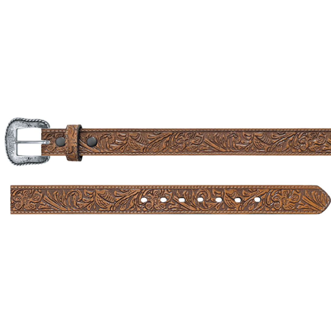 Wrangler Youth Boy's Embossed Brown Belt