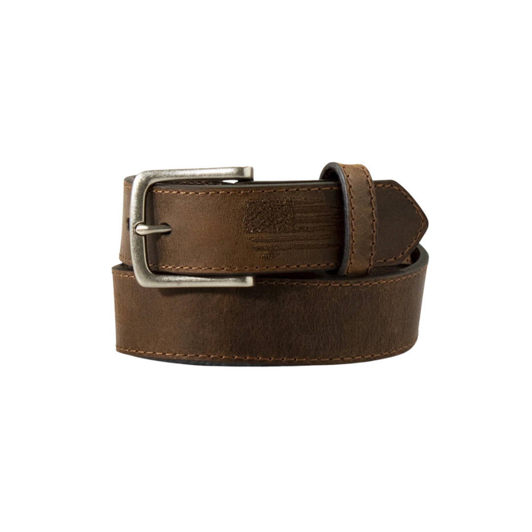 Ariat Youth Boy's Stitch USA Flag Shield Brown Belt