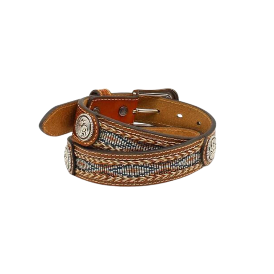 Ariat Youth Boy's Beaded Basketweave Brown Belt