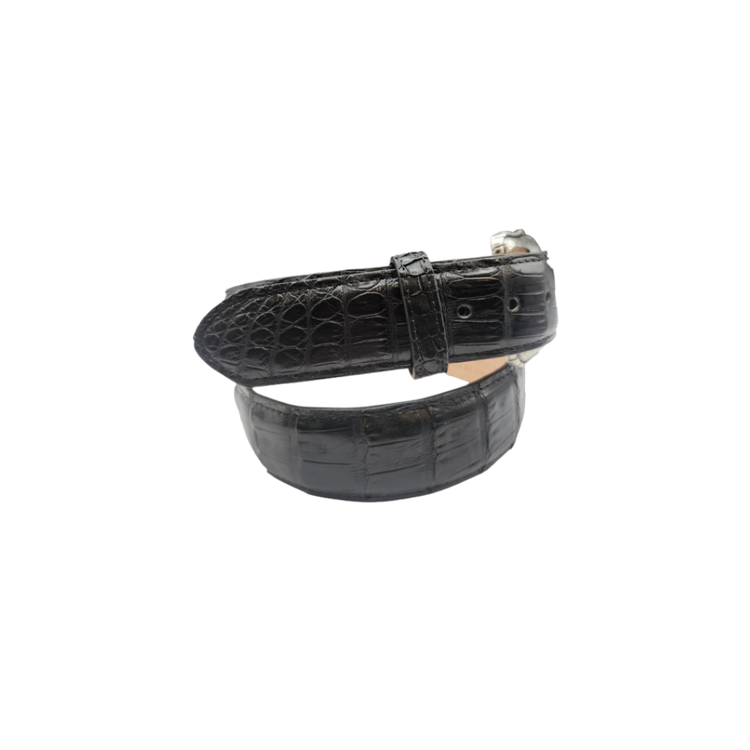 Gem Dandy Men's Stetson Caiman Leather Black Belt