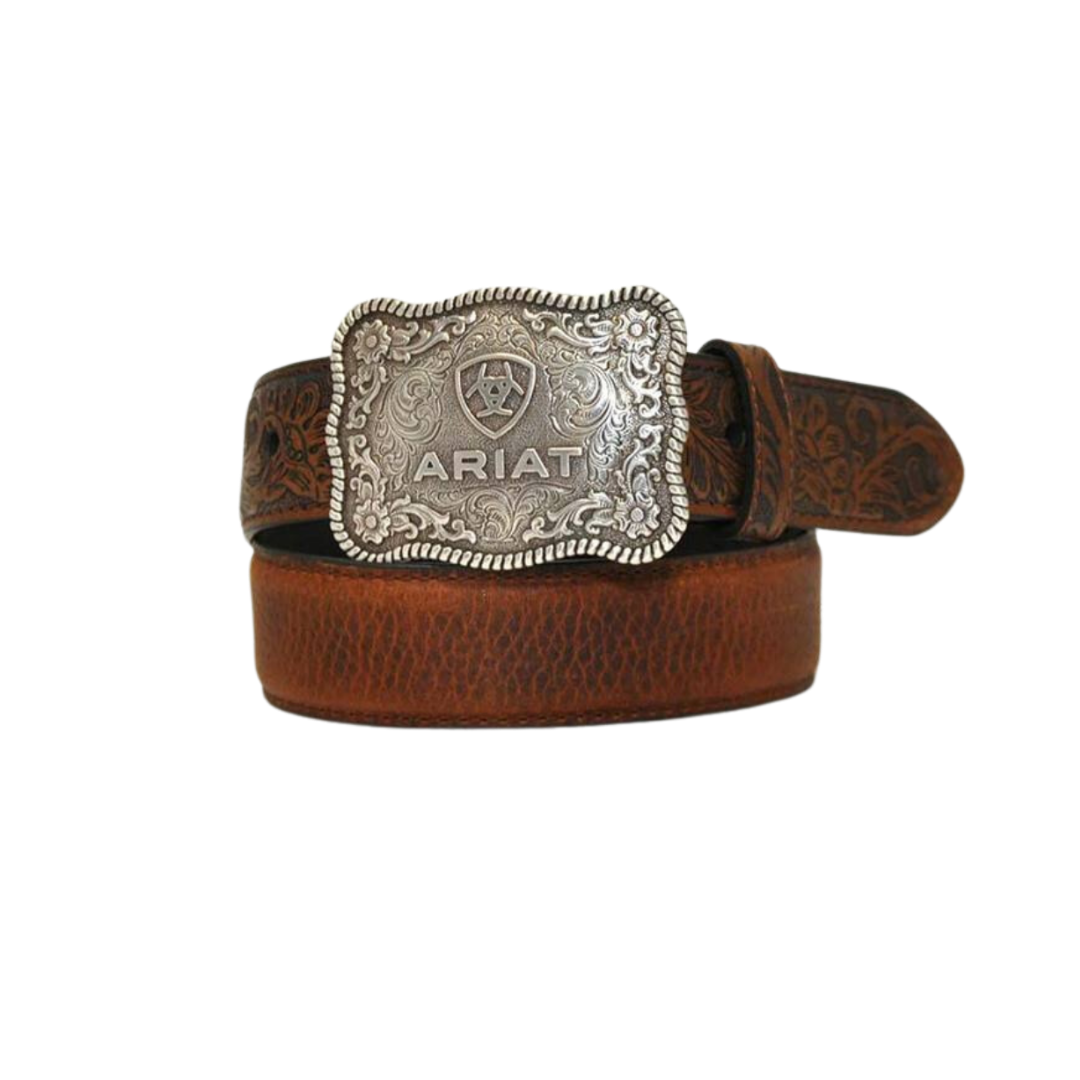 Ariat Youth Boy's Flower Tooled Brown Belt