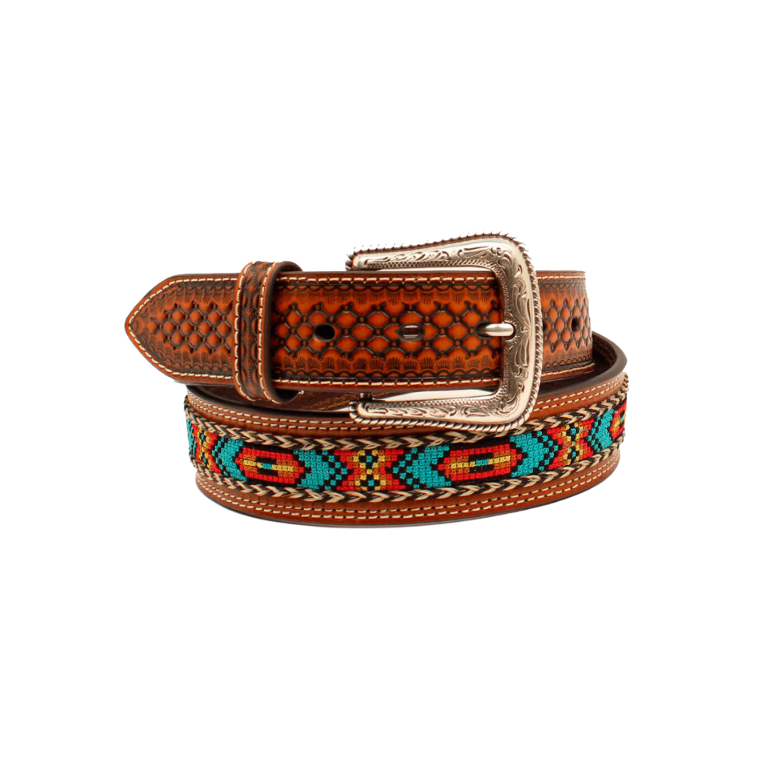 Nocona Men's Ribbon Inlay Brown Belt