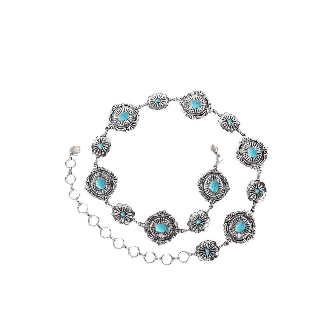 Montana West Women's Rustic Couture Turquoise Belt